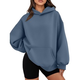 WYNNQUE Hoodies for Women Oversized Sweatshirts Fall Fashion Outfits 2025 Casual Sweaters Tops Fleece Plus Size Workout Comfy Winter Clothes GreyBlue M