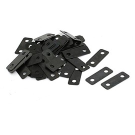 Sourcingmap 50pcs 24mmx9mmx0.5mm Flat Corner Brace Angle Plate Repair Bracket Black