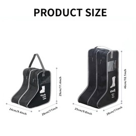 2 Pack Portable Boots Storage Bag, Tall/Short Boot Carry Bag Boots Organizer, Shoe Bags for Storage and Travel Dust Proof Travel Shoe Bags for Packing (Black)