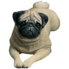 Sandicast Life Size Fawn Pug Sculpture, Lying