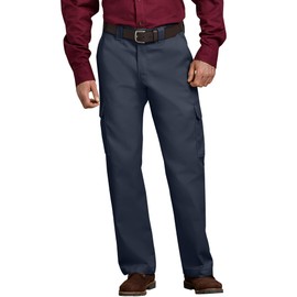 Dickies Relaxed Fit Cargo Work Pants, Dark Navy, 36 34