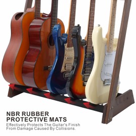 Nefelibata Multi-Purpose Guitar Stand 5 Stands Wooden Guitar Stand Floor Stand for Guitars and Cases, Electric Guitars, Acoustic Guitars, Bass Guitars, Cellos - German Ash