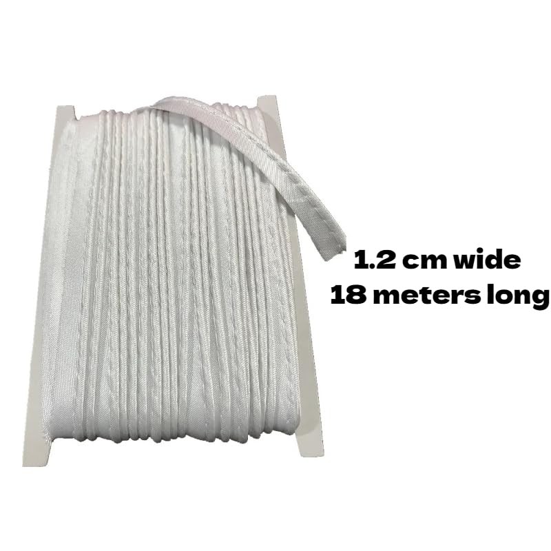 18M White Polyester Piping Trim 1.2CM Wide Polyester Piping Tape