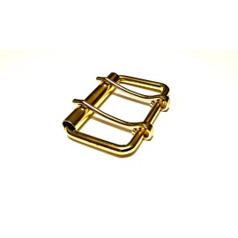 brass plated double prong roller buckle 2.5" inches