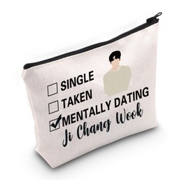 PWHAOO Kdrama Korean Pop Lover Gift Dating Ji Chang W Makeup Bag Ji Chang W Fan Cosmetic Bag Ji Chang W Merch (Dating Ji Chang W M)