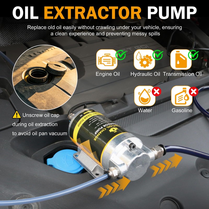 12V 100W Oil Change Extractor Pump, Electric Oil Transfer Pump
