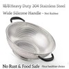 5 Qt Colander 18/8 Stainless Steel Colander Silicone Handle Easy