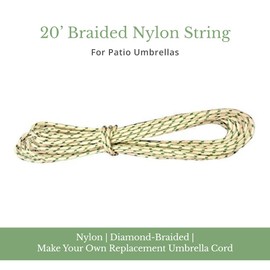 JEJAVU 20’ Braided Nylon String, Replacement Umbrella Rope/Cord, Nylon String for Patio Umbrellas