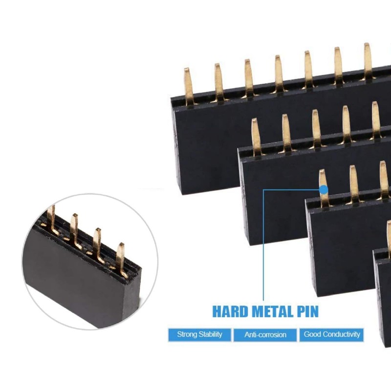 ARCELI 120pcs 2.54mm Straight Single Row PCB Board Pin Female