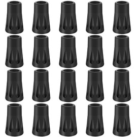 Dopkav 20 pieces / 10 pairs 12 mm Nordic walking pad, rubber buffer for hiking poles, trekking poles, walking poles, asphalt rubber buffer for gravel and mountains