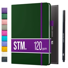 Scribbles That Matter Notebook A5 Dotted - Your 150 Pages Bullet Dotted Journal Leak-Proof 120gsm Thick Paper for Work Hardcover Notebook Dotted (5.75 x 8.5), Bottle Green