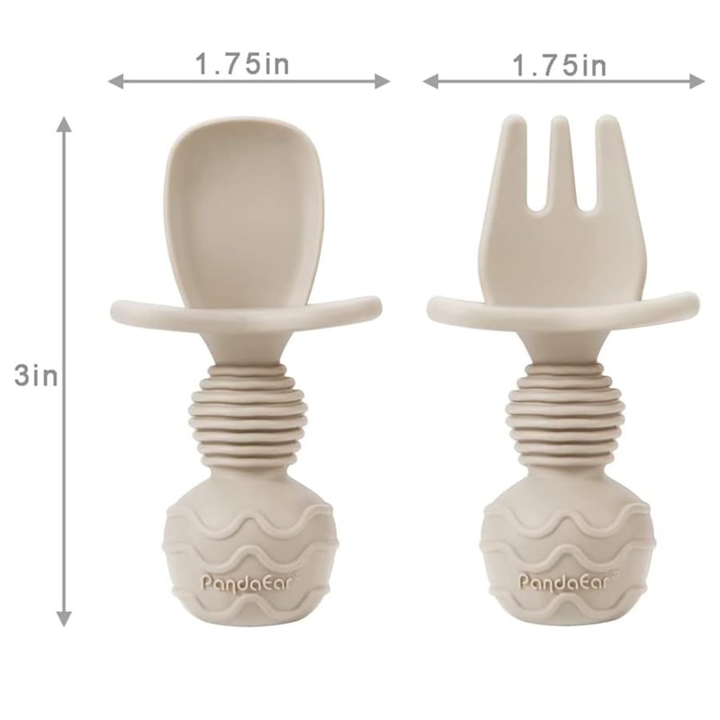 PandaEar 2 Pack Silicone Baby Straw & Snack Cup with