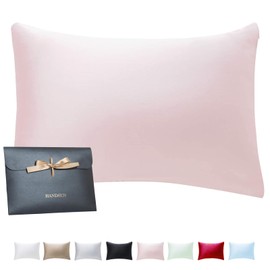 HandSun 100% Mulberry Silk Pillowcase, Breathable Silk Pillowcase for Hair and Skin, Silk King Pillow Cases with Hidden Zipper (20"x36", 1 Pack with Gift Package)