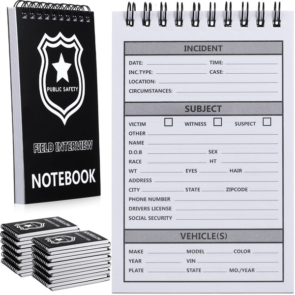 Teling 24 Packs Public Safety Police Field Interview Notebook Report