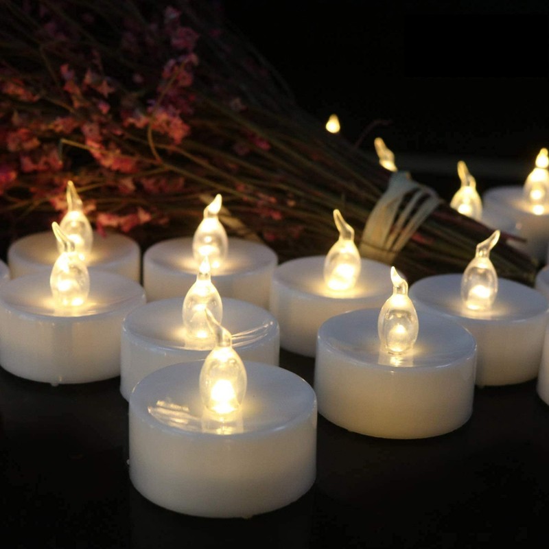 Tappovaly Battery Operated LED Tea Lights:24 Pack Flameless Votive Candles