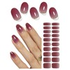 Semi Cured Gel Nail Strips, 20pcs Plum Ombre, Glitter, Gel