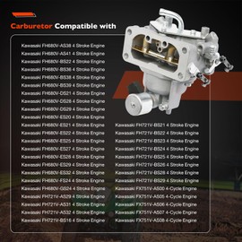 FH661V Carburetor Fit for Kawasaki FH641V, FH721V, FX850V, FH601V, FX801V with 49065-0724 Oil Filter&Fuel Pump, Compatible with 22 HP Engines, Replaces 15004-1010, 15004-7024, 15004-0757, 15004-1005