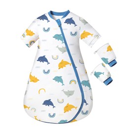 usbettas 2.5 TOG Baby Sleep Sack for Winter 6-12 Months - Super Warm Quilted Wearable Blanket with Removable Sleeves, Two-Way Zipper for Easy Diaper Changes, Soft & Cozy Infant Sleeping Bag