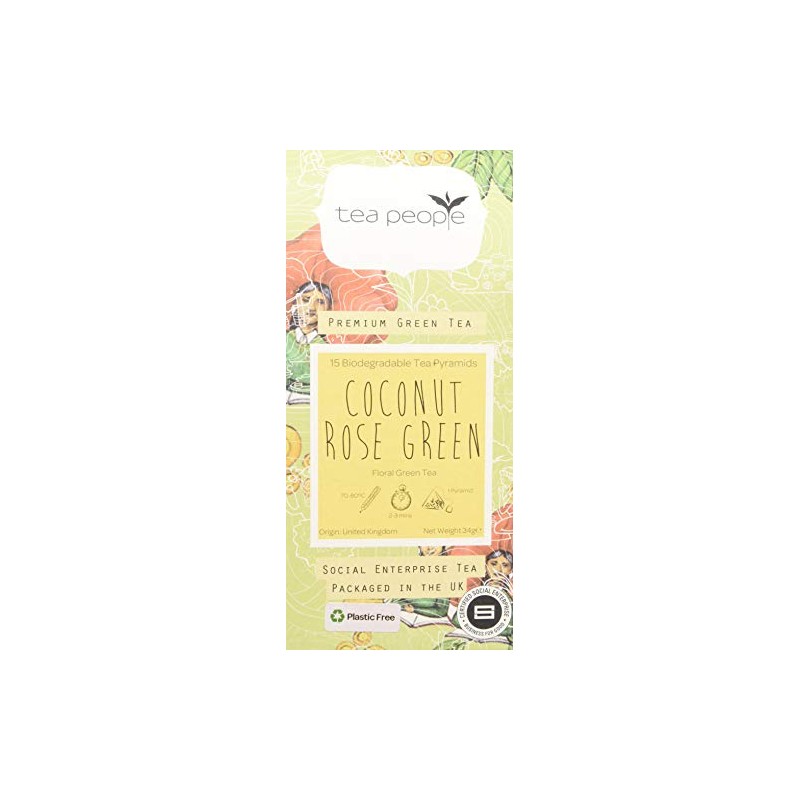 Tea People Coconut Rose Green- 15 Tea Pyramids in Retail