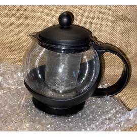 Choice 25 oz. Tempered Glass Tea Pot Infuser with Stainless Steel Basket