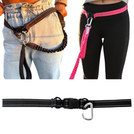 Shed Defender Hands Free Dog Leash Belt - Seen on Shark Tank - Attaches to Any Leash, Jogging & Running, Heavy Duty Buckle, Reflective Stitching, Adjustable one Size fits All, Designed in USA (Pink)