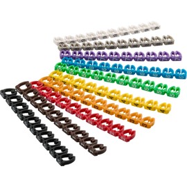 Goobay 72515 Digits 0–9 Cable Marker Clip for Cable Diameters up to 6mm, Pack of 100