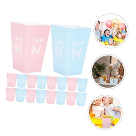 24pcs Boxes Basket Popcorn Ornament Popcorn Bucket Small Popcorn Boxes Gender Reveal Popcorn Boxes Gender Reveal Popcorn Cups Party Supplies Decorations Container Baby Paper