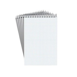 Staples White Paper Steno Pads, Quad Ruled, 6" x 9" - Pack of 6