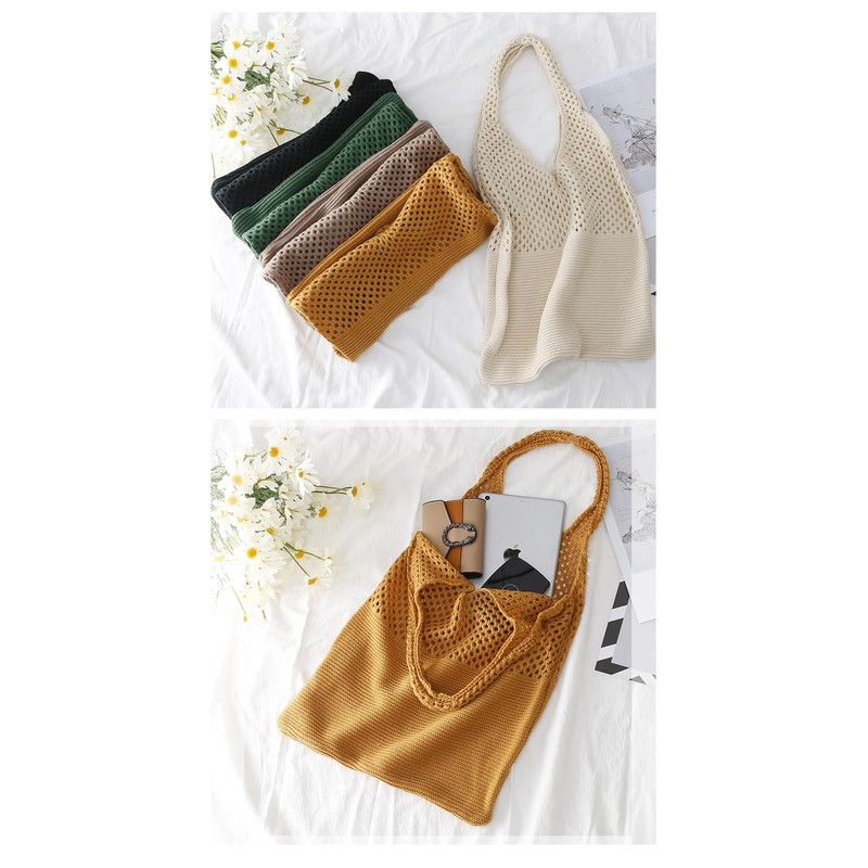 FTB Women's Tote Bag, Basket Bag, Trend, Knit Bag, Mother's