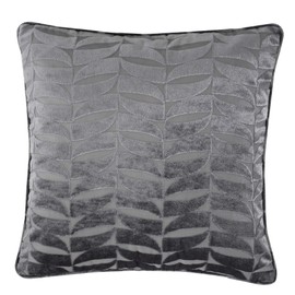 Curtina Kendal-Jacquard Cushion Cover, Polyester, Charcoal, 43x43cm