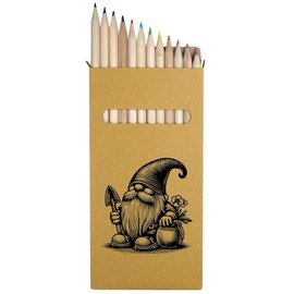 Azeeda 12 x 'Garden Gnome With Trowel' Long 178mm Coloured Pencils/Pencil Set (PE00066119)