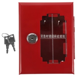 SOLUSTRE Emergency Door Key Lock Box with Breakable Glass Window Small Fire Key Safety Lock Box Wall-Mounted for Home Office Security 6.29X4.72X2.16In