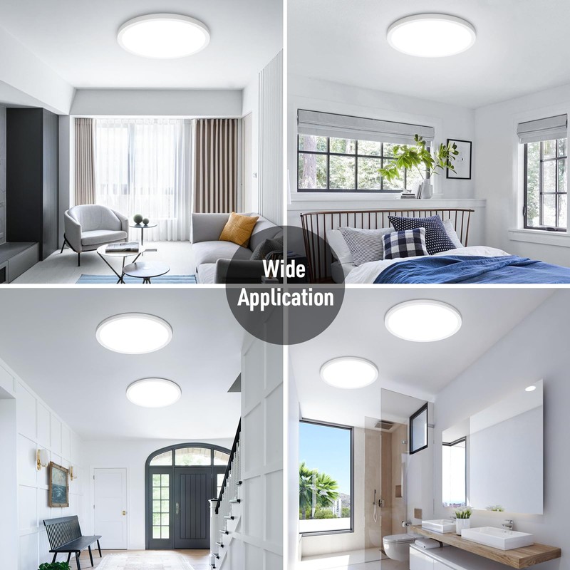 SunRider LED Flush Mount Ceiling Light Fixture, 6000K Cool White,