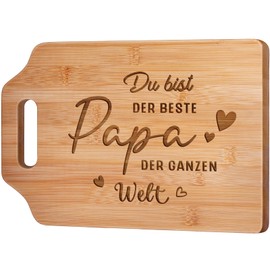 Dad Gift, Birthday Gifts for Dad - Wooden Chopping Board with Engraved Text, Dad Gifts Birthday from Daughter Son, Father's Day Gift for Dad, Best Dad in the World