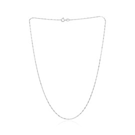 SEA OF ICE Sterling Silver 1mm Diamond-Cut Alternate Bead Rolo Chain Necklace, Size 24"