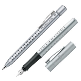 Faber-Castell Grip 2011 144111/140900 Ballpoint Pen and Fountain Pen XB Nib M Silver