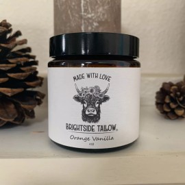 Brightside Tallow Handmade Orange Vanilla whipped tallow moisturizer- 100% all natural ingredients