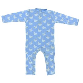 Baby Organic Cotton Long Sleeve Romper Pyjamas 62-68 Swan Pack of 1, blue