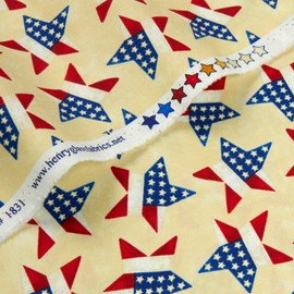 Henry Glass Land Of The Free Tossed Stars Cream Quilt Fabric