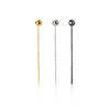 Pull-Through Earrings Sterling Silver 925 Gold-Plated Black with 4 mm
