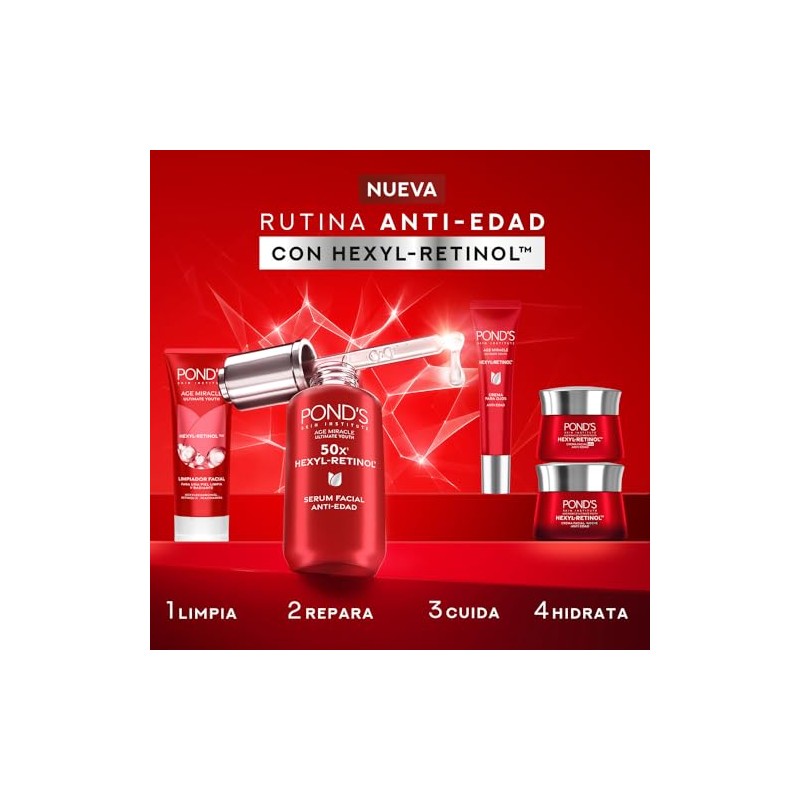 PONDS Age Miracle rutina completa de 5 pasos con HEXYL-RETINOL