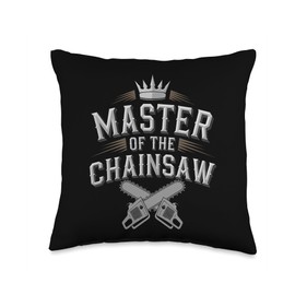 Chainsaw Carving Wood Sculpting Artisan Timber Art Throw Pillow
