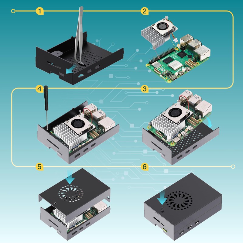 iRasptek Starter Kit for Raspberry Pi 5 RAM 8GB -128GB