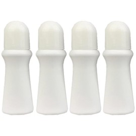 4 Pcs White 75ml Empty Refillable Roller Bottle Plastic Roll On Bottles Reusable Rollerball Bottles DIY Deodorant Containers with Roller Ball，Refillable Containers，Refillable Cosmetic Roller Bottles