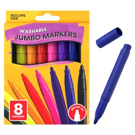 E-CLIPS USA Markers, Jumbo Markers, Markers For Kids, Washable Markers,Colored Markers, Bulk Markers, Markers For School, Markers Bulk Classroom, Broad Tip (1 Pack)