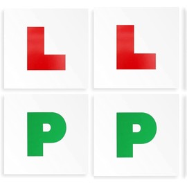 fiXte Magnetic Vehicle L and P Plates 4 Pack. 2 x L and 2 x P Plates Included Car Lorry Motorcycle New Drivers Learner and Passed Easy to Attach and Remove