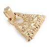 Statement Hammered Triangular Drop Clip-On Earrings/Gold Tone/ 60mm L