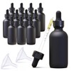 seafulee 60ml Black Coated Glass Bottle with Glass Eye Dropper,