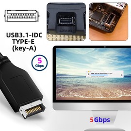 xiwai Dual Ports USB 3.0 19/20Pin & Type-E Female Header Splitter to Single 19/20Pin Motherboard Connector PCBA Adapter Hub 5Gbps