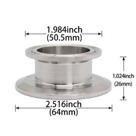 QMINOX 2 Inch × 1.5 Inch Sanitary Fitting End Cap Reducer Stainless Steel 304 Sanitary Concentric Reducer Tri Clamp Clover